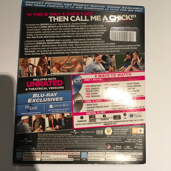 Blu-ray & DVD  Bridesmaids  $7/1DVD $20/4DVDs - Picture 2 of 2